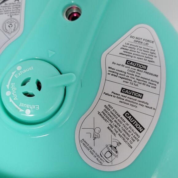 Elite Bistro By Maxi Matic EPC-202T 8 Qt Electric Pressure Cooker Turquoise Blue - Picture 16 of 16